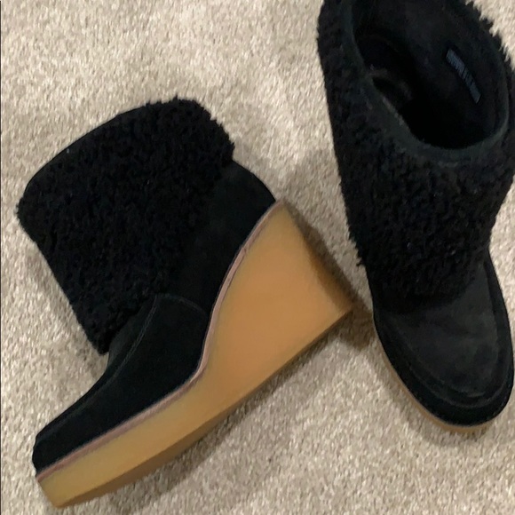 rubber sole wedge boots